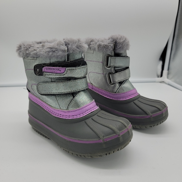 London Fog Shoes London Fog Toddler Girls Silver Purple Totty Snow